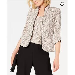 Alex Evenings Printed Mandarin Vine Jacket Size S